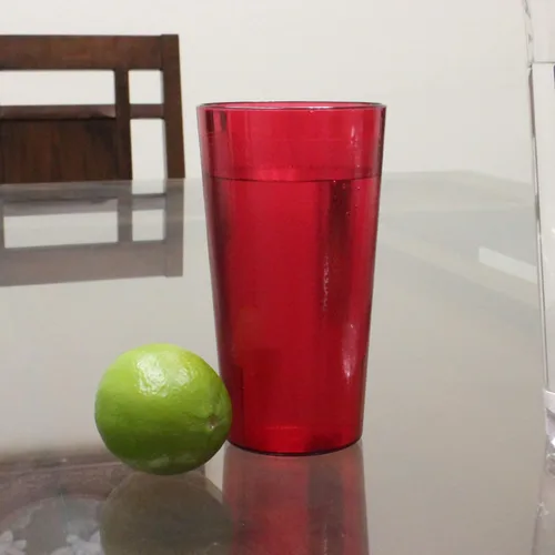 Miniatura 3 de NUEVO, vaso de restaurante de 20 onzas, vasos apilables, plástico químico resistente a la rotura, juego de 6, color rojo rubí