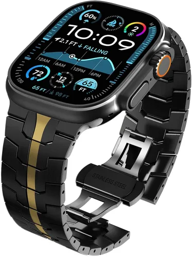 Miniatura 15 de Correa de acero inoxidable WINGLE para Apple Watch Band Ultra 3/2/1 Banda Ultra 49mm 46mm 45mm 44mm 42mm Series 11/10 SE 3/2/1 para hombres, bandas