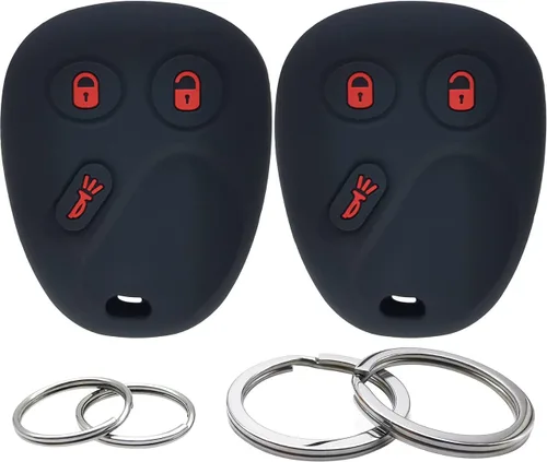 Funda de silicona para llavero de 3 botones, 2 unidades, protector sin llave, compatible con Chevrolet Chevy Silverado Suburban Tahoe SSR Avalanche