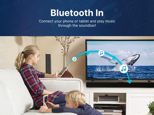 Miniatura 3 de Emerson EHS-2000 Barra de sonido Bluetooth de 32 pulgadas, sistema de altavoces de cine en casa de 2.0 canales con control remoto, entradas USB/AUX