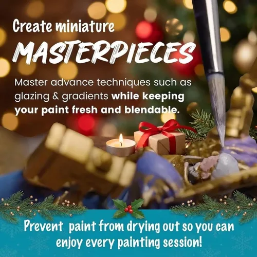 Miniatura 7 de WetNDri Paleta húmeda para pintura en miniatura. Paleta húmeda para pinturas acrílicas, kit de iniciación de 100 hojas y 2 esponjas