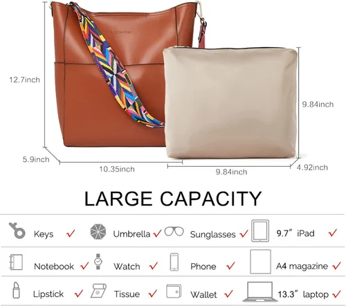 Miniatura 3 de BOSTANTEN - Bolsos de cuero al hombro tipo balde para mujer