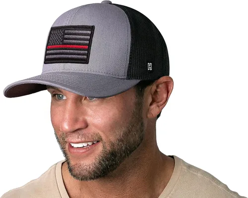 Miniatura 3 de HAKA Sombrero de la bandera estadounidense, sombrero de camionero de Estados Unidos para hombres y mujeres, gorra de béisbol ajustable, malla a