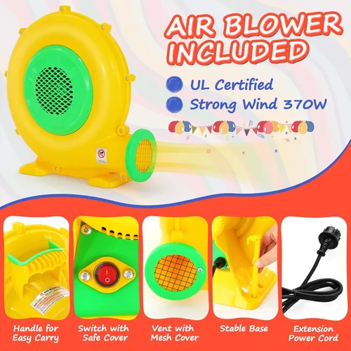 Miniatura 5 de Whubefy Casa de Rebote, Casa de Rebote Inflable para Niños de 3-6 Años y Niños Grandes de 8-12 Años, Tobogán Doble con Obstáculos