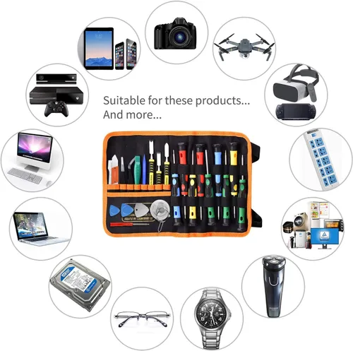 Miniatura 3 de (2309A-Small) Kit de herramientas desarmador de reparación para iPhone/ iPad/ iPod/ otros celulares (23 unidades)