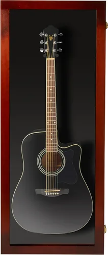 Miniatura 25 de PENNZONI Vitrina de guitarra acústica - Estuche acrílico para guitarra acústica - Soporte de pared para guitarra hecha de marco de madera dura