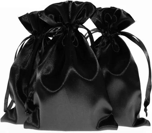 Miniatura 19 de Bolsas con cordón de satén azul bebé para regalo y recuerdo de boda, 5 x 8 pulgadas, 50 por paquete