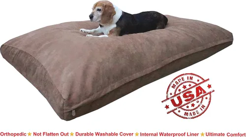 Miniatura 2 de Almohada ortopédica prémium con espuma viscoelástica para cama de perro, con revestimiento interior impermeable y cubierta externa de microgamuza