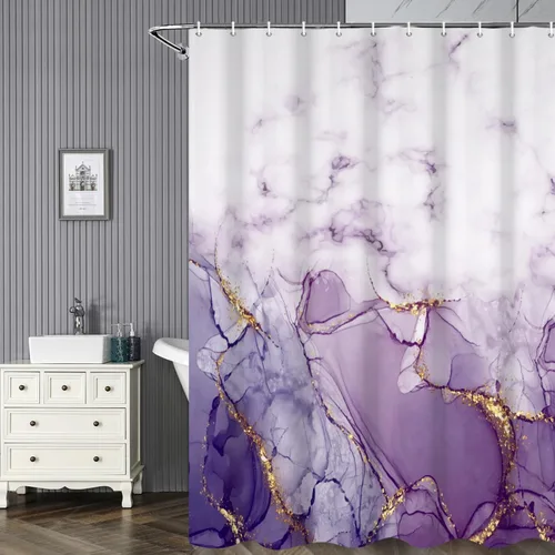 Miniatura 33 de Cortina de Ducha Floral Bohemia Negra Flores de Mediados de Siglo Botánica Moderna Elegante Estética Cortina de Ducha para Decoración de Baño