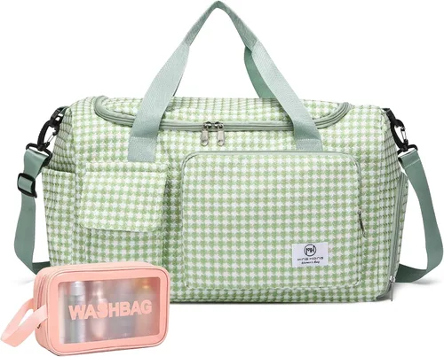 Miniatura 429 de Pequeña bolsa de gimnasio para mujer, bolsa de viaje con compartimento para zapatos
