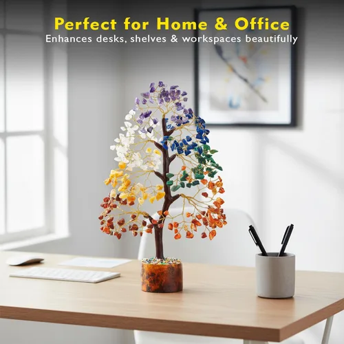 Miniatura 5 de ZAICUS Árbol de la vida de cristal de 7 chakras para decoración del hogar, regalos de cumpleaños de piedras preciosas para mujeres, amigos, mamá