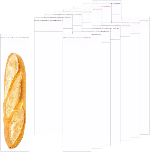Miniatura 8 de Bolsas largas de celofán autosellables de 3 x 8 pulgadas, 100 bolsas de polietileno transparentes resellables autoadhesivas para palitos de pretzel