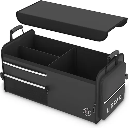 Miniatura 17 de LIBZAKI - Organizador de almacenamiento para maletero de automóvil, caja de almacenamiento plegable para auto, camión, SUV, color negro
