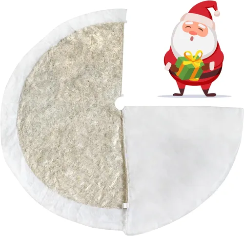 Miniatura 5 de SHENG HONG Falda de árbol de Navidad, faldas de árbol de Navidad de felpa de 72 pulgadas para Navidad, decoraciones de fiesta de vacaciones