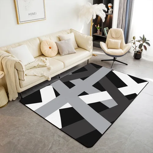 Miniatura 18 de jejeloiu Alfombra de decoración de mármol negro y dorado, alfombra para sala de estar, dormitorio, para niños, niñas, adolescentes, decoración