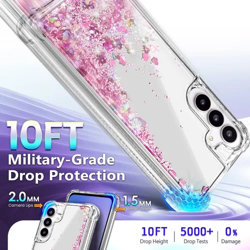 Miniatura 84 de NGB - Funda de teléfono diseñada para Samsung Galaxy S9+ Plus, morado/azul, con purpurina líquida para mujeres y niñas, con protector de pantalla