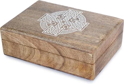 Miniatura 27 de Ajuny Caja Joyero de Madera para Recuerdos de 8 x 5 pulgadas – Cofre Decorativo Hecho a Mano para Hombres y Mujeres, Caja de Almacenamiento