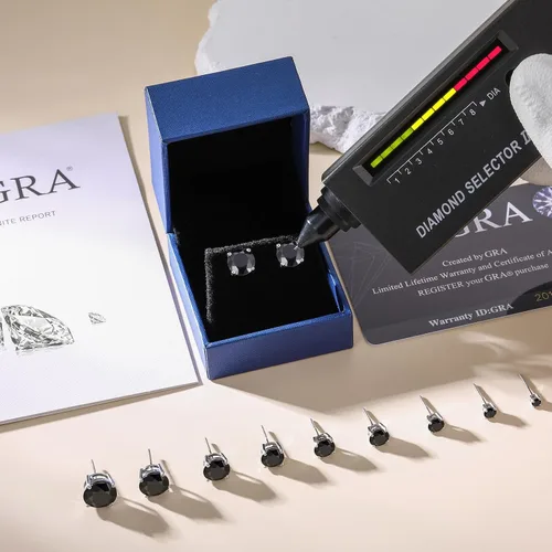 Miniatura 6 de Moissanite Stud Earrings Screw Back 3-10mm 0.2ct-8.0ct 18K White Yellow Rose Gold Plated S925 Sterling Silver Round Cut D Color VVS1 Lab Created