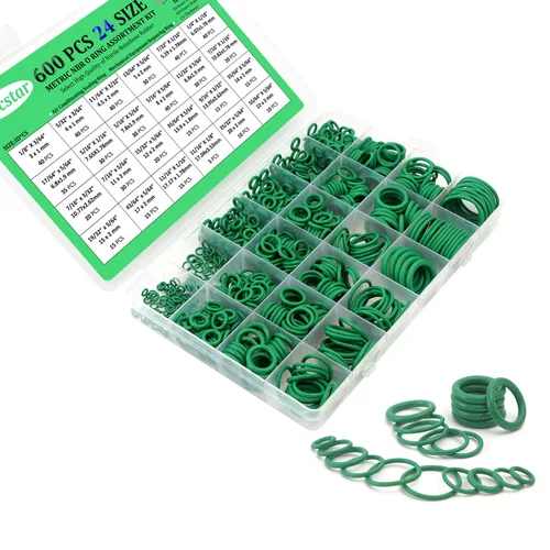 Miniatura 7 de Juego de 600 anillos de aire acondicionado para automóvil, kit surtido de anillos tóricos de 24 tamaños, juego de juntas de sellado de junta tórica