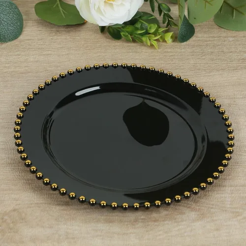 Miniatura 18 de Efavormart - Paquete de 10 platos de postre de plástico transparente rubor con borde de cuentas, platos redondos desechables para ensalada, 8