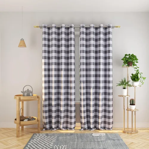Miniatura 85 de Cortinas de 24 pulgadas de largo con diseño Buffalo Check Gingham Plaid para ventanas de cocina y baño, tratamiento para ventanas con 2 paneles