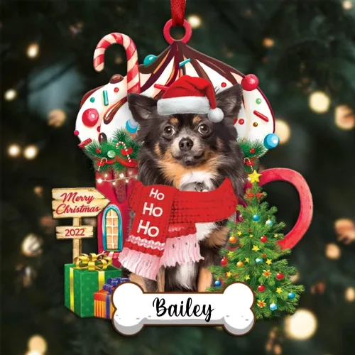 Miniatura 89 de Amantes de los perros de Navidad – Navidad de perros disponibles para muchos perros Shi Tzu – Adorno con forma personalizada, adorno de Navidad