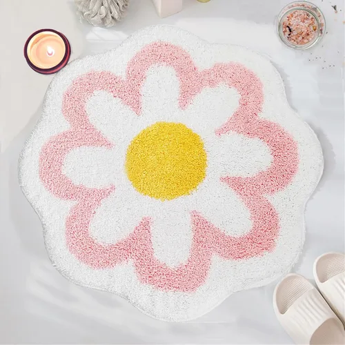 Miniatura 10 de YRXRUS Alfombra de baño de flores, alfombra de baño azul, tapetes de baño de belleza, alfombra de baño de microfibra ultrasuave, alfombra de flores