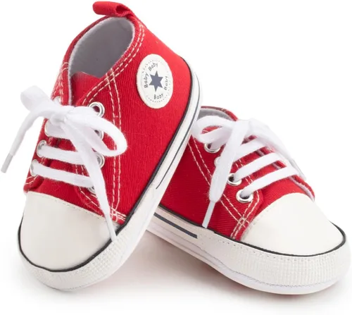 Miniatura 34 de KIDSUN zapatos deportivos altos hasta el tobillo para bebés, niños y niñas con suela antideslizante, suaves, para recién nacidos, zapatos