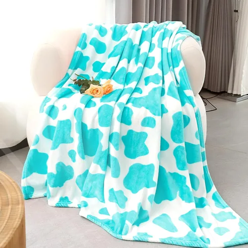 Miniatura 11 de Manta ligera de forro polar suave rosa, manta pequeña y cálida para cama Manta vaquera-rosa