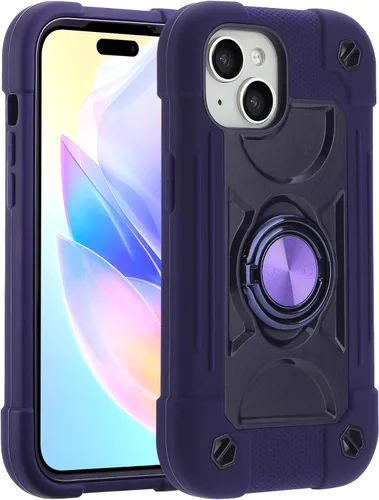 Miniatura 12 de MARKILL Funda compatible con iPhone 15 de 6.1 pulgadas con soporte integrado, [grado militar resistente de cuerpo completo] protección contra Rosa