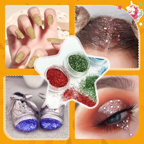 Miniatura 5 de Kit de tatuaje temporal de 30 colores para niñas, 147 plantillas, 4 pinceles, 2 pegamento, tatuajes con purpurina para niños o adultos, para niñas