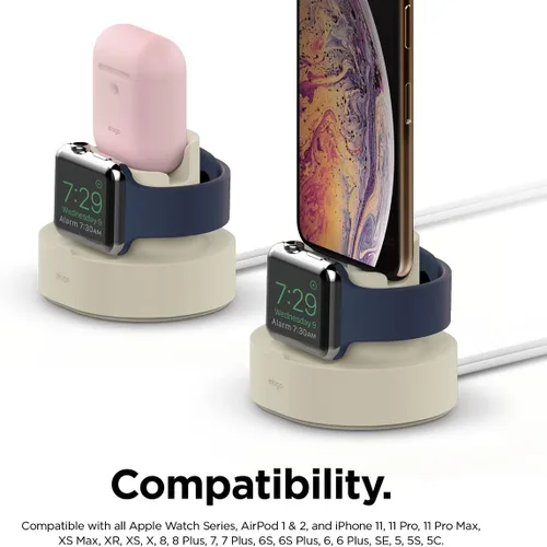 Miniatura 3 de elago Estación de carga 2 en 1 para productos Apple compatible con AirPods 2/1, Apple Watch Series 11/10/9/8/7/6/5/4/3/2/1/SE3/SE2/SE1, iPhone