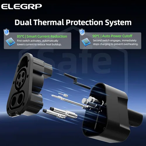Miniatura 3 de ELEGRP Adaptador CCS1 a NACS, 500A/1000V 250kW carga CC súper rápida, compatible con Tesla modelo S/3/X/Y y todos los vehículos eléctricos NACS