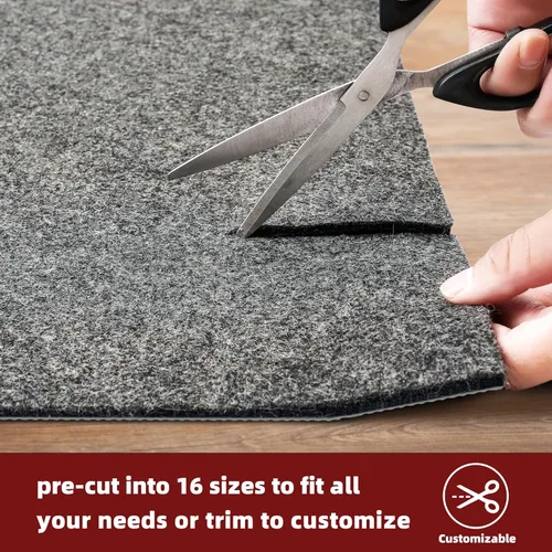 Miniatura 5 de BAGAIL - Almohadillas de fieltro y goma natural de 1/8 pulgadas de grosor, 2.5 x 9.5 pies, agarre antideslizante para alfombra, mantiene