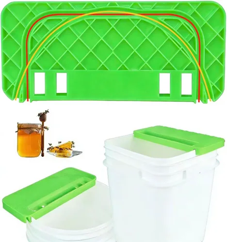 Miniatura 9 de HIMO Soporte para tanque de destapado de miel, herramienta raspadora de panal de apicultura, soporte de marco de panal amarillo, compatible