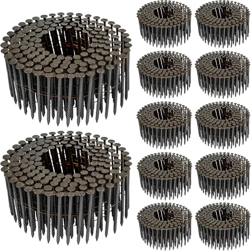 Clavos de revestimiento Rockin Rolls de 2 pulgadas - 3600 unidades – Clavos de revestimiento de bobina de alambre de 15 grados, clavos de acero