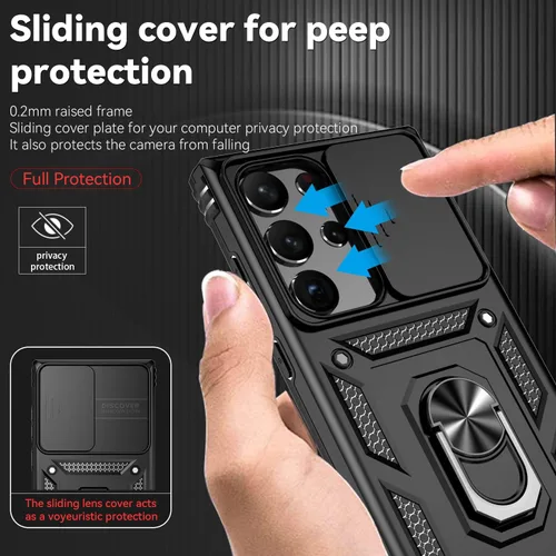 Miniatura 4 de Funda para S23 Ultra, con cubierta para cámara, [grado militar] 16 pies. Funda probada contra caídas con funda protectora magnética para Galaxy S23