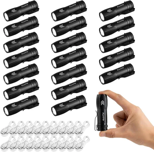 Miniatura 7 de KunHe Paquete de 5 Mini Linternas Recargables a Granel USB-C Pequeñas Linternas de Alto Lúmen con Clip Portátil de Bolsillo para EDC, Uso Doméstico