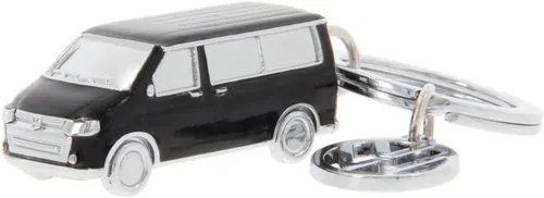 BRISA VW T5/T6 Bus Campervan - Colgante con llavero 3D con dije VW, idea de regalo para los fanáticos de Volkswagen (cromado, esmaltado), Negro -