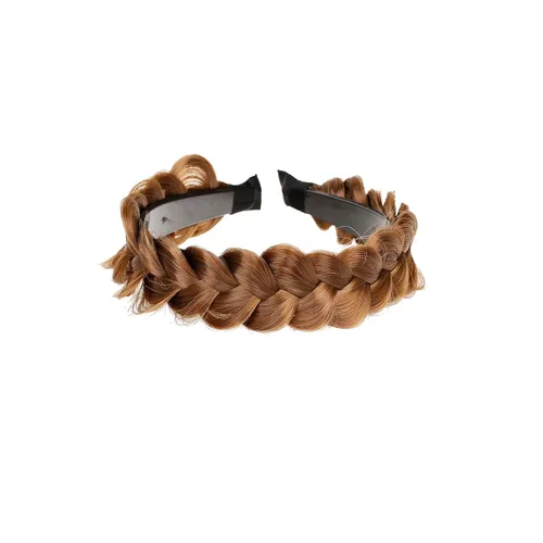 Miniatura 6 de Diadema trenzada de pelo sintético, aro de pelo clásico, grueso, ancho, trenzado, peluca de trenzas esponjosas, accesorio de belleza para mujeres