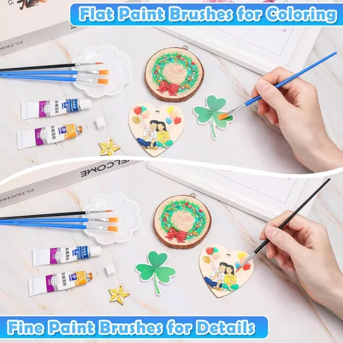 Miniatura 4 de 70 piezas de pinceles de pintura pequeños, pinceles de punta plana y redonda para niños, pinceles de pelo de nailon para acrílico, acuarela, lienzo
