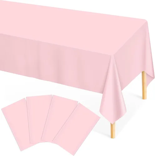 Miniatura 33 de Mulbozy Mantel de plástico color crema, desechables, paquete de 4, 54 x 108 pulgadas, manteles rectangulares de plástico beige para decoración