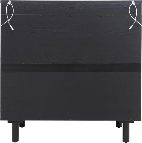 Miniatura 5 de ZeHuoGe Aparador de buffet con ratán, aparador de almacenamiento de cocina con puertas decoradas de ratán, bufé de café con licor, comedor, pasillo