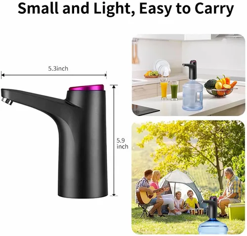 Miniatura 6 de Bomba de Agua para Jarra de 5 Galones, Dispensador de Agua de 5 Galones, Dispensador de Agua con Carga USB-C, Bomba de Agua Eléctrica para Botella