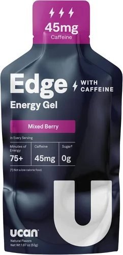 Miniatura 2 de UCAN Edge Energy Gel Shots, mezcla de bayas y cafeína (12 paquetes de 2 onzas) para correr, entrenar, entrenar, fitness, ciclismo, crossfit, energía