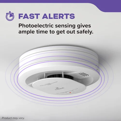 Miniatura 5 de Kidde - Detector de humo y monóxido de carbono, funciona con pilas AA, indicadores de luz de advertencia LED, 30CUDR