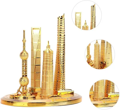 Miniatura 5 de HEEPDD Modelo de arquitectura famoso, Torre de perlas orientales Centro Financiero Global Modelo Shanghai Colección de Edificios Monumento