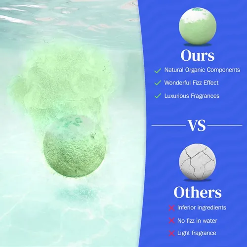 Miniatura 4 de BlissfulOasis Juego de bombas de baño, 24 bombas de ducha con 6 aromas refrescantes, perfecto para hidratación y relajación, ideal para cumpleaños
