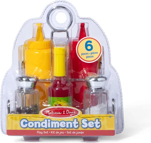 Miniatura 6 de Juego de condimentos de Melissa & Doug (6 piezas) alimento de juego, carrito de acero inoxidable