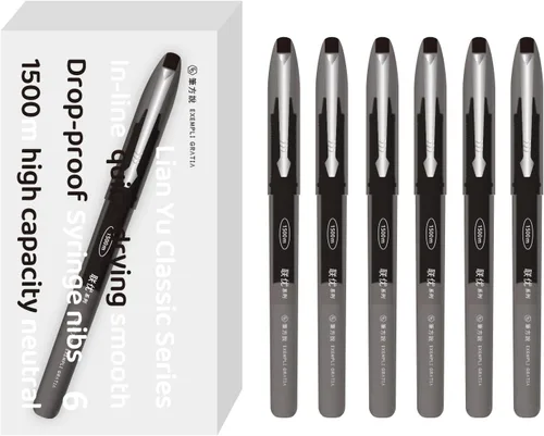 Miniatura 8 de Bolígrafos negros – Bolígrafo de tinta de gel de punta fina de 0.020 in (paquete de 12), suministros de oficina a granel, bolígrafos de punta
